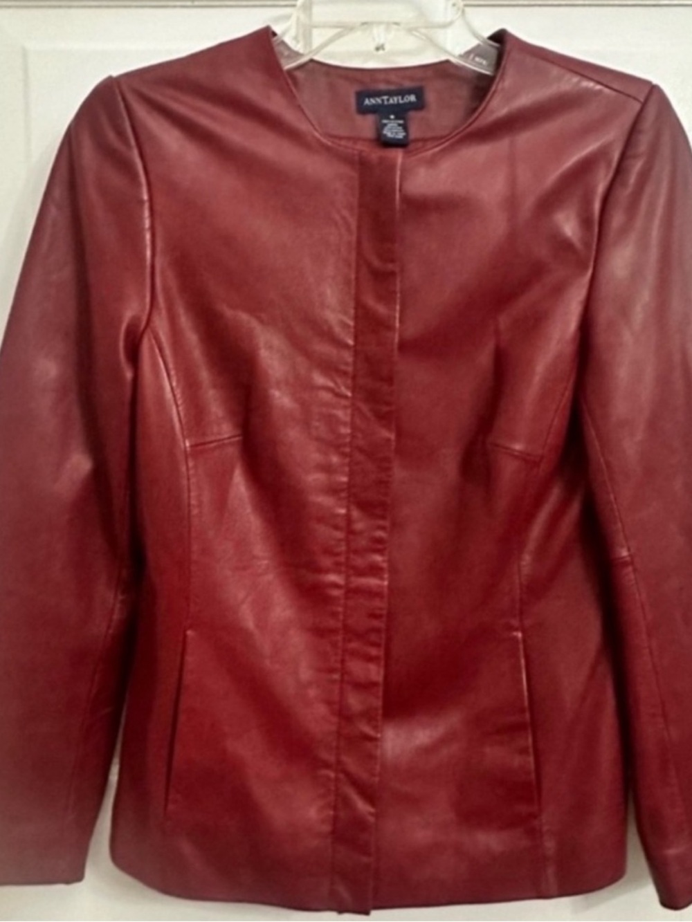 Ann Taylor Red Leather Jacket